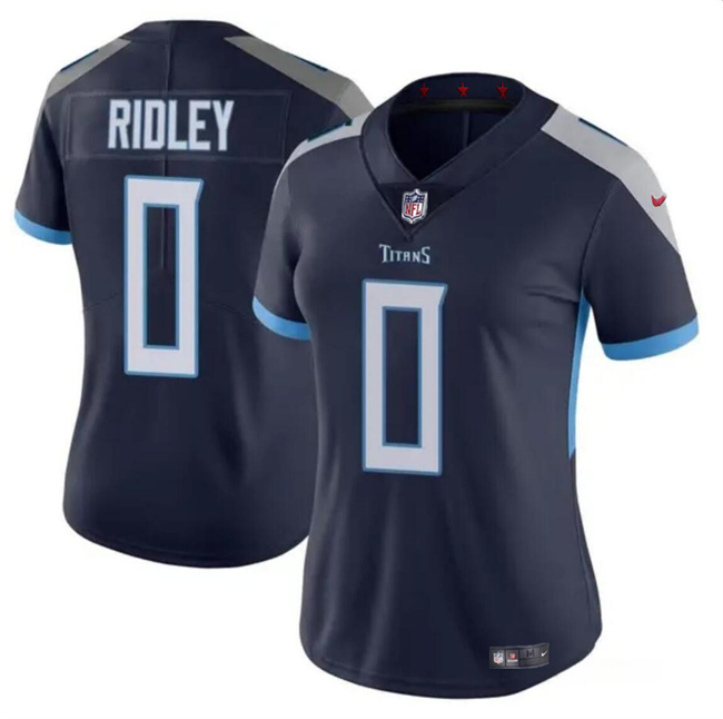 Women's Tennessee Titans #0 Calvin Ridley Navy Football Stitched Jersey(Run Small)